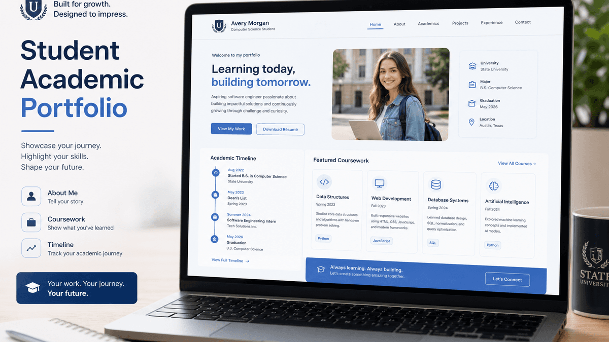 Academic Portfolio template preview